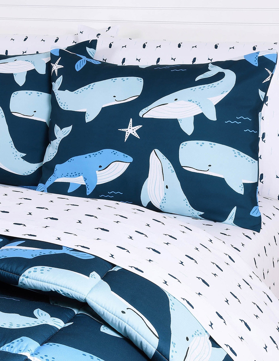 Set edredón Finnian Whales Navy Seas 2