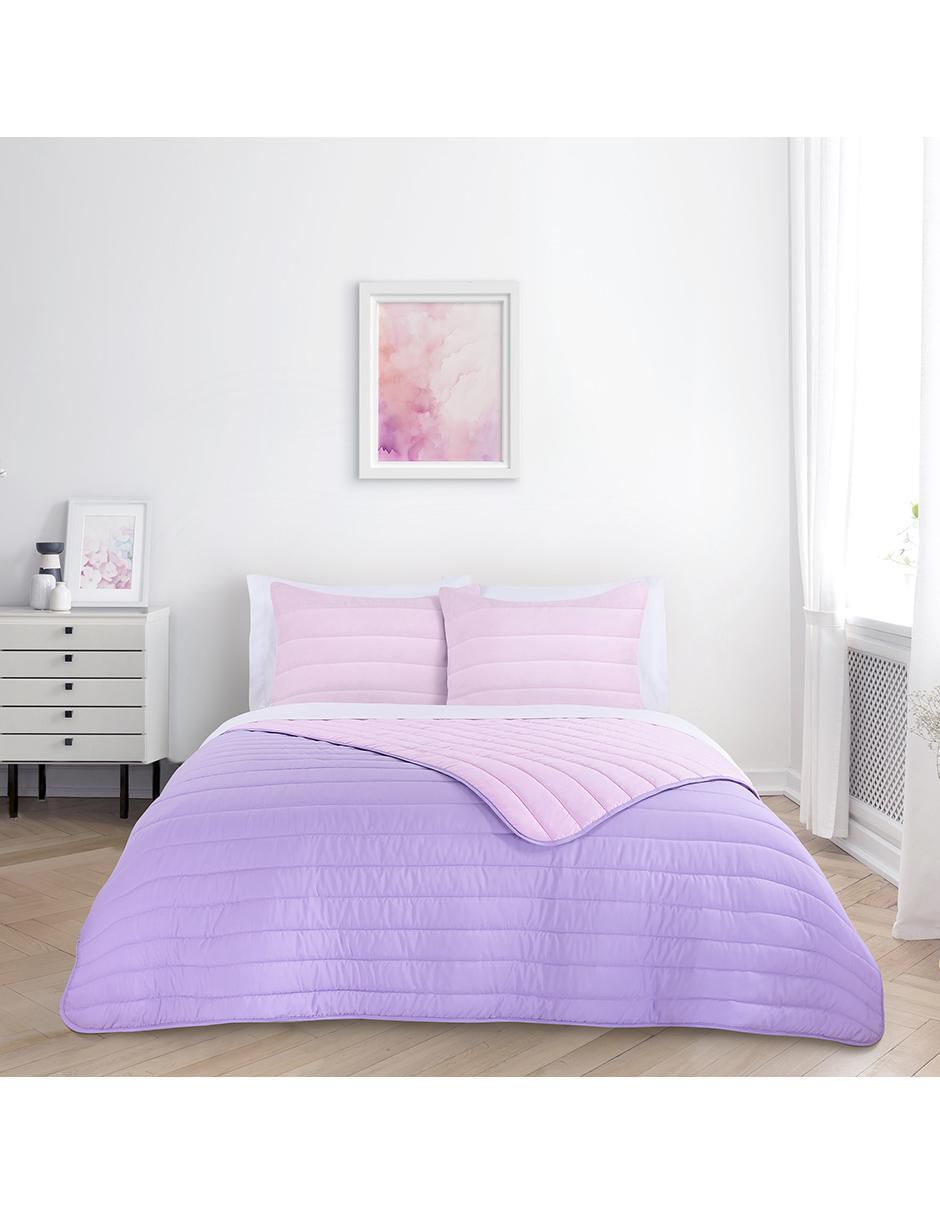 Set de colcha Solid Rosa Mauve 2