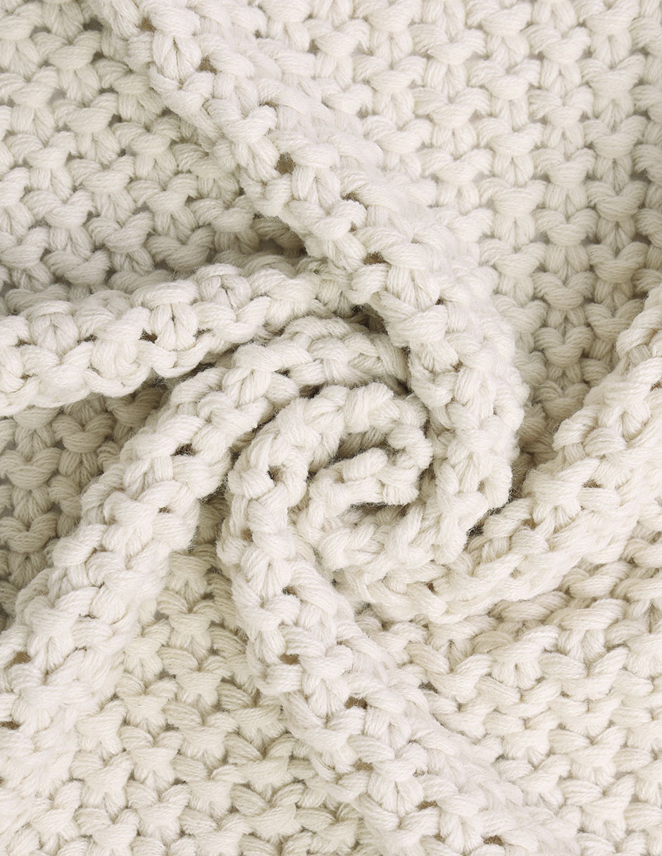 FRAZADA KNITING, ESTÁNDAR, BEIGE HAUS