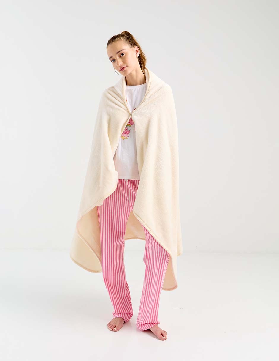 Frazada con capucha de tejido plano unisex