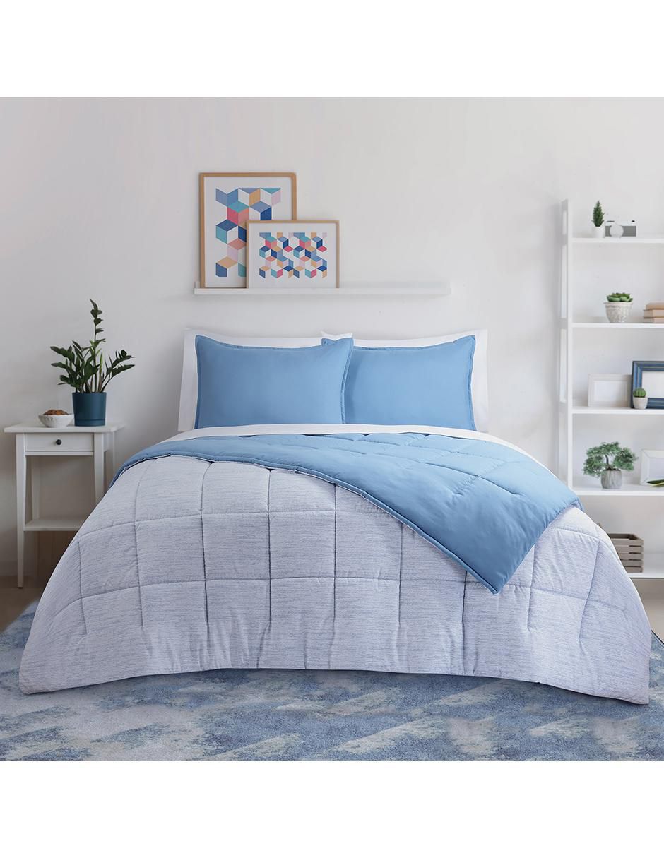 Set edredón Kent Blue Reversible