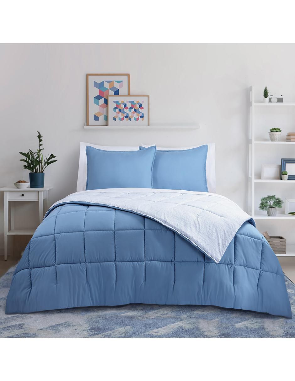 Set edredón Kent Blue Reversible 2