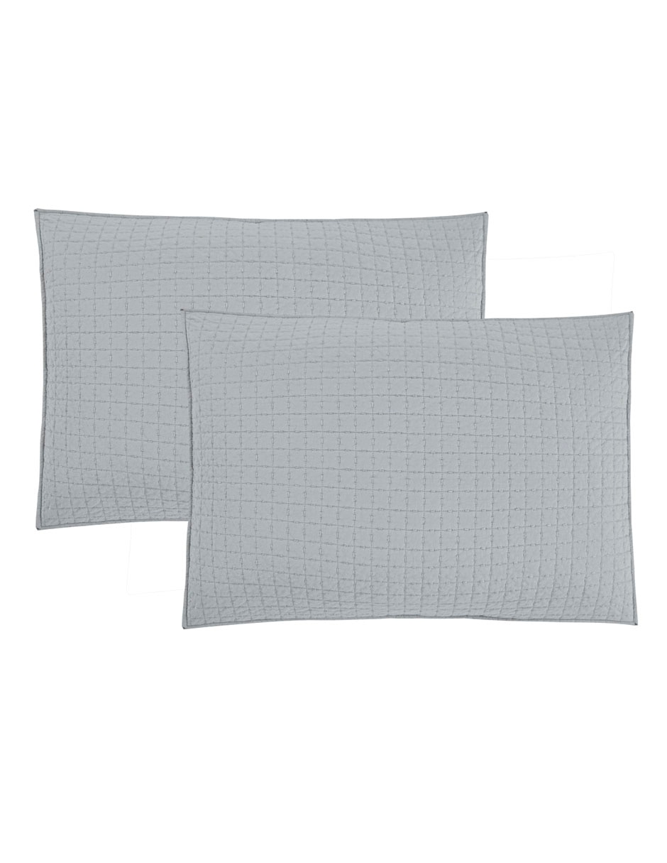 SET COLCHA COTTON SQUARE, MAT-QS, GRIS