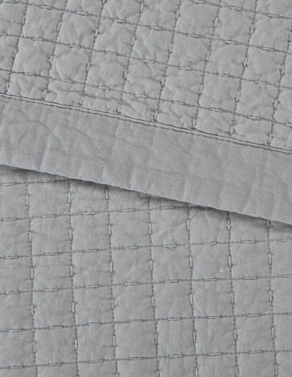 SET COLCHA COTTON SQUARE, MAT-QS, GRIS