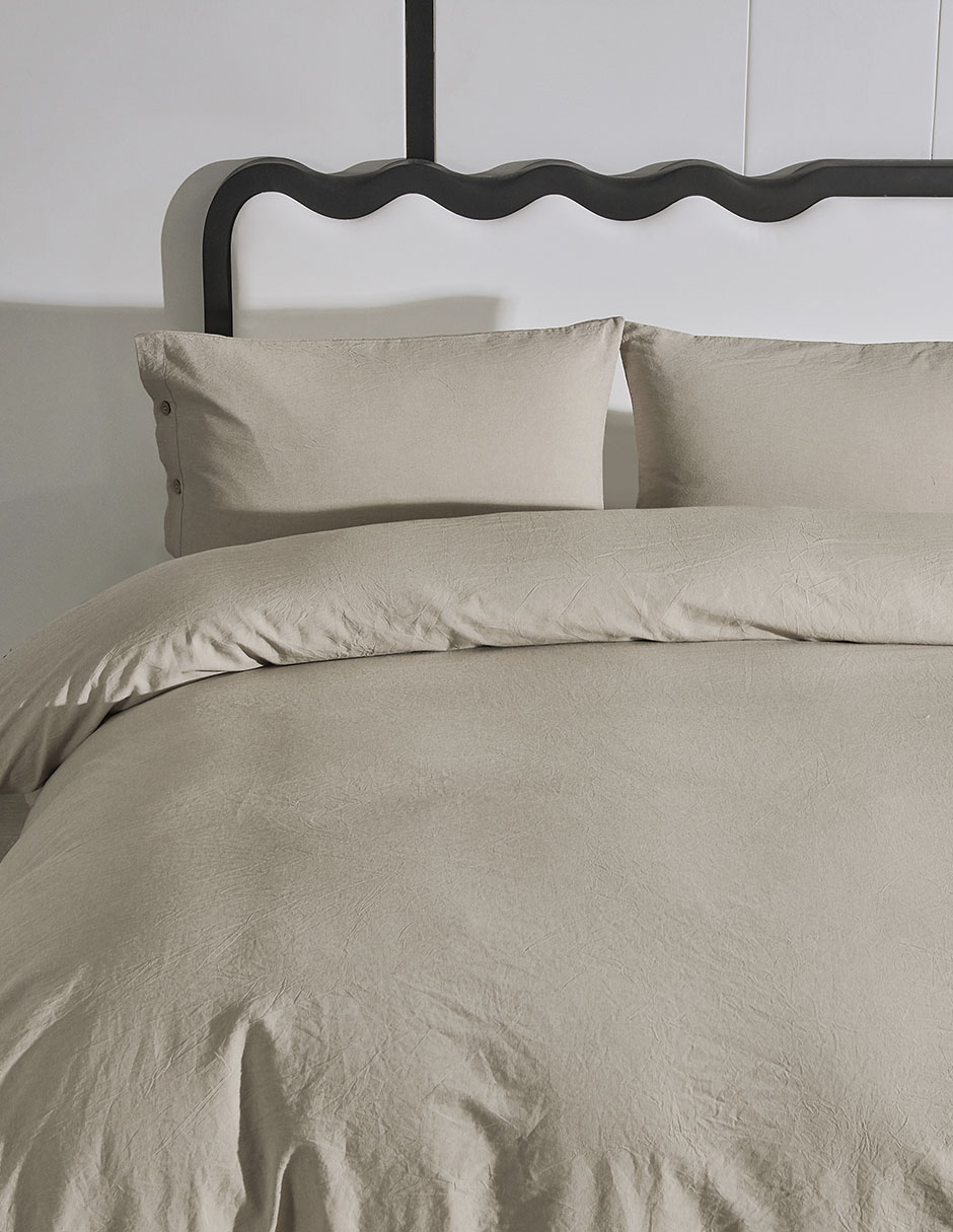SET FUNDA DUVET COTTON BAS, IND, KHAKI