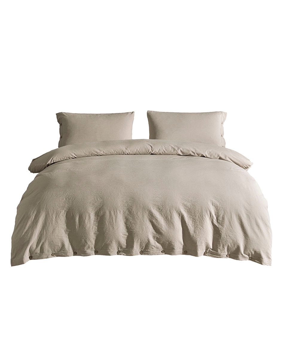 SET FUNDA DUVET COTTON BAS, IND, KHAKI