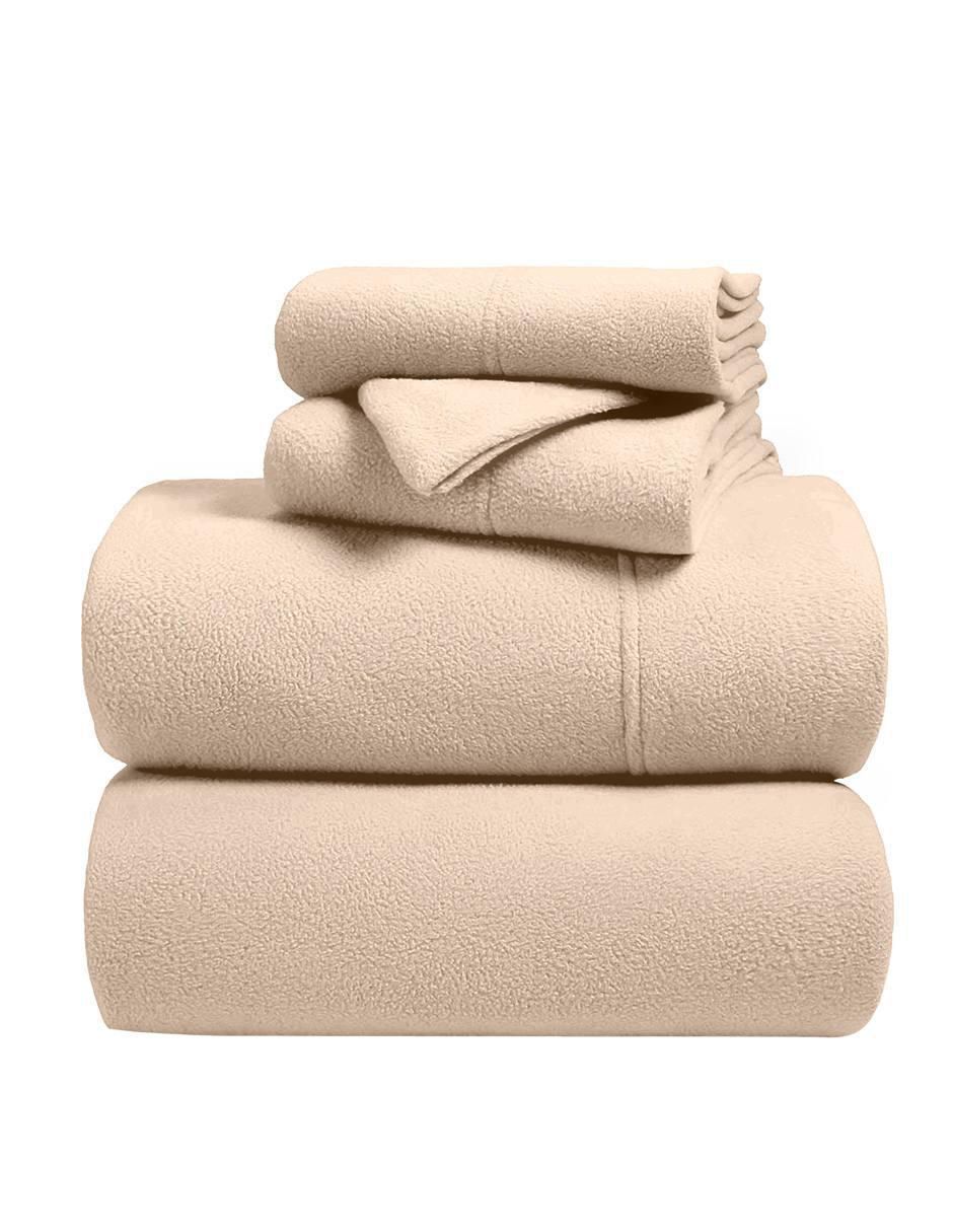 Juego de sábanas "de" polar fleece elefantito hogar sábanas polar olivo, beige y negro