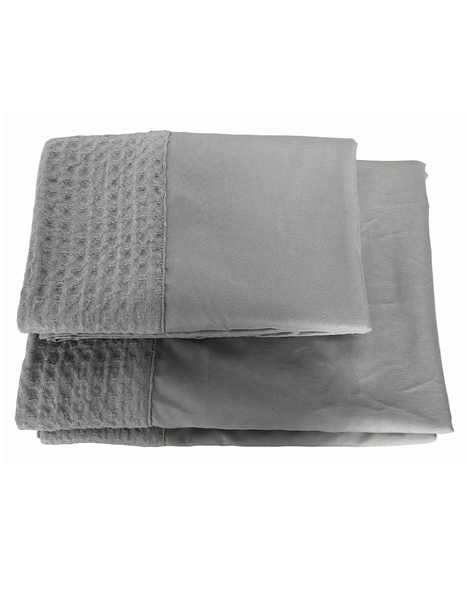 JGO SABANAS WAFFLE MF, MAT, GRIS HAUS