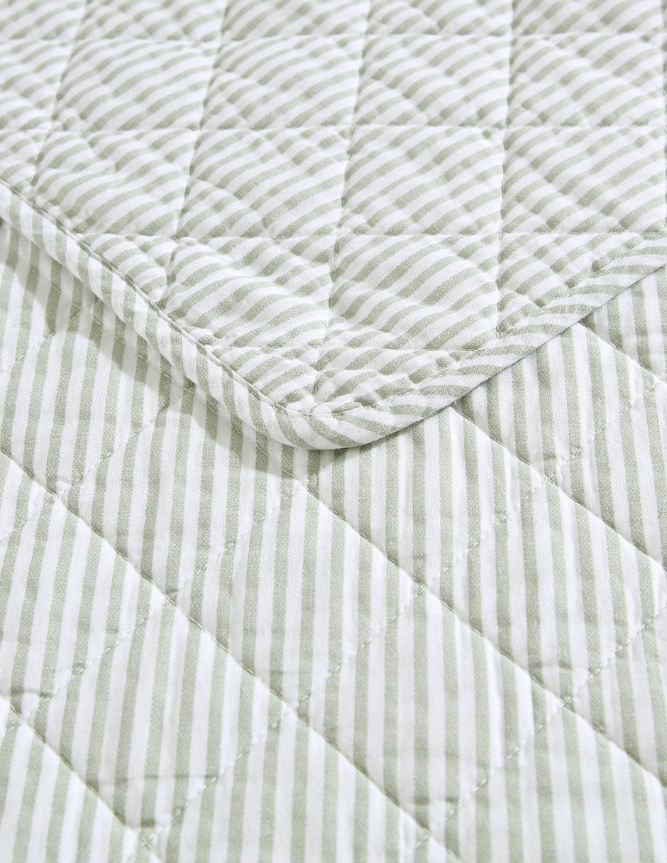 Set de colcha Oxford Stripe Green 3