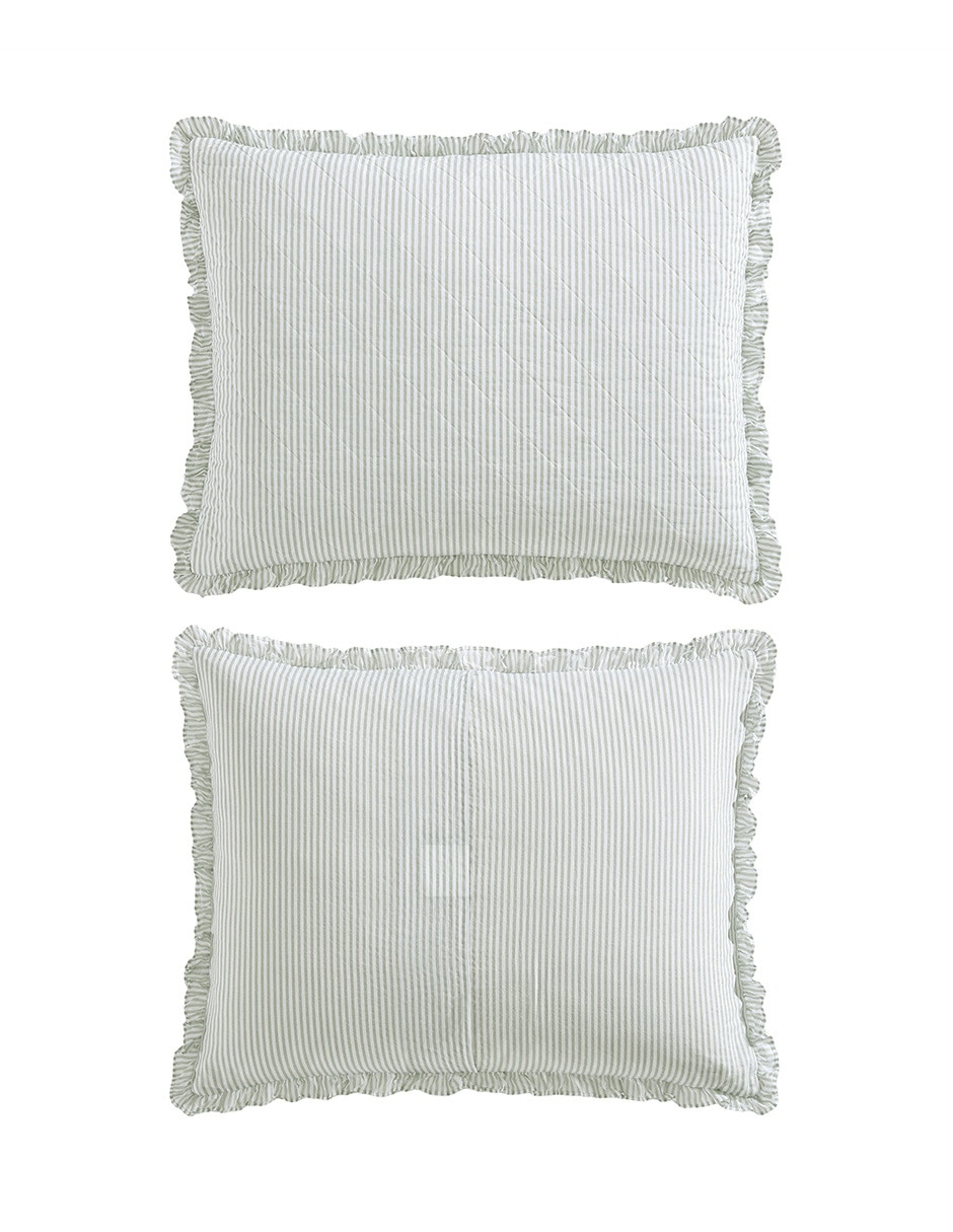 Set de colcha Oxford Stripe Green 5