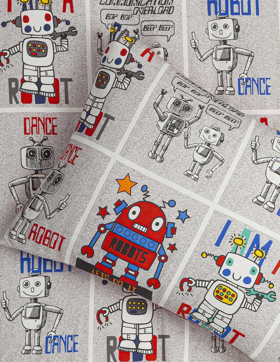 Set edredón Robots Rule Red 2