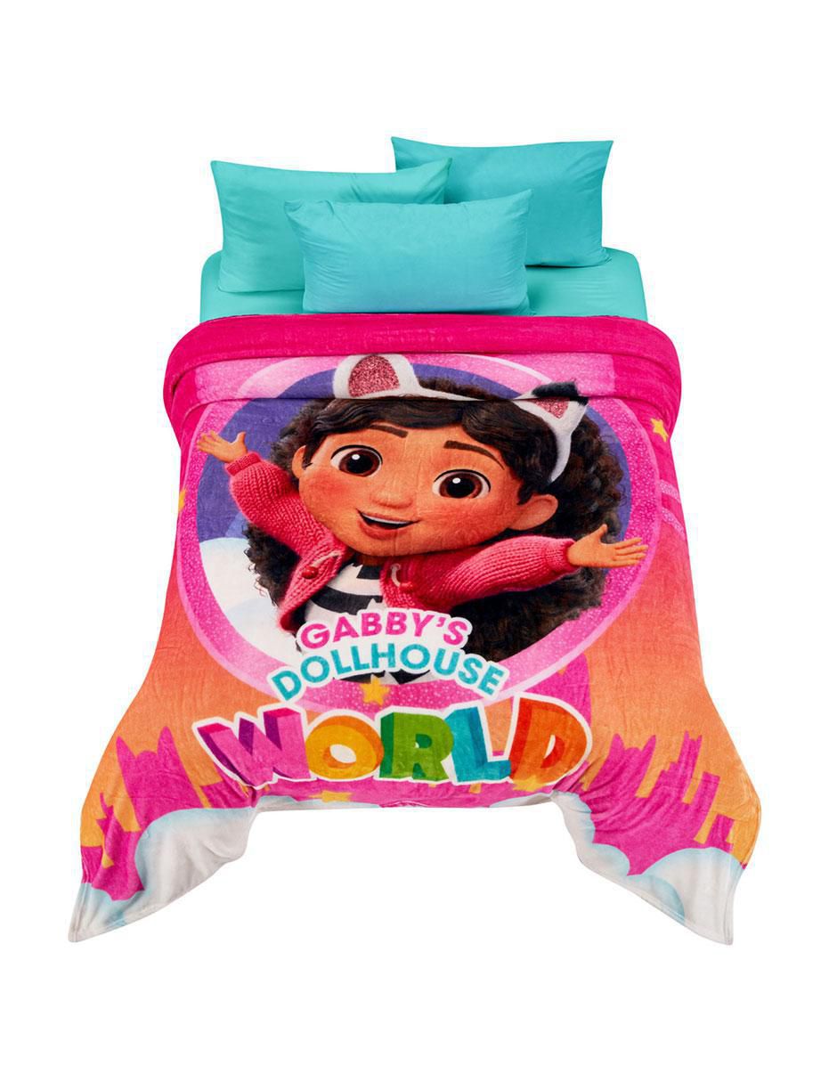 Cobertor Gabby's Dollhouse Serenity World estampado infantil