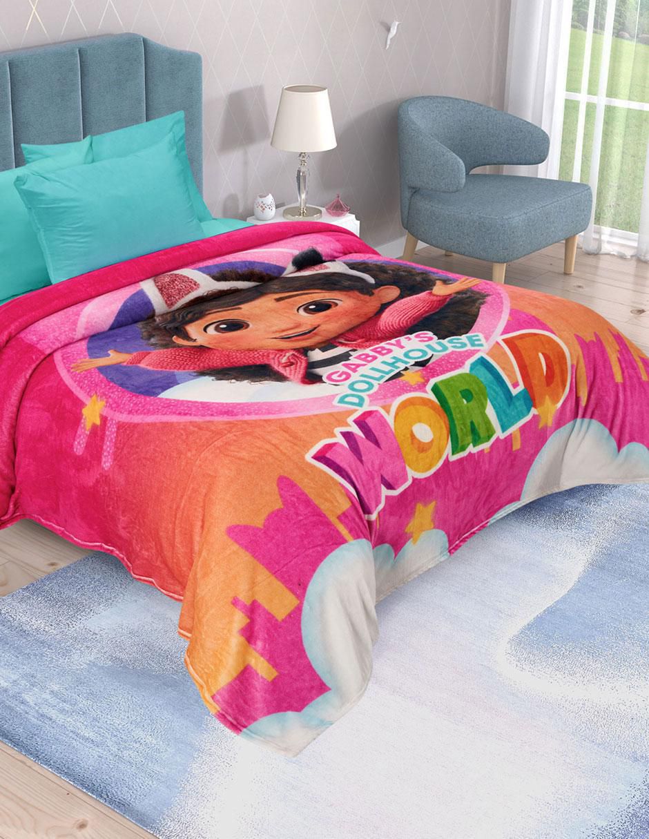 Cobertor Gabby's Dollhouse Serenity World estampado infantil 3