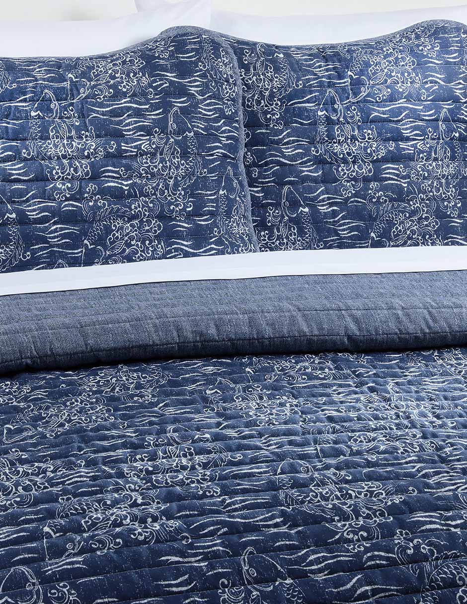 Set de colcha Koi navy 2