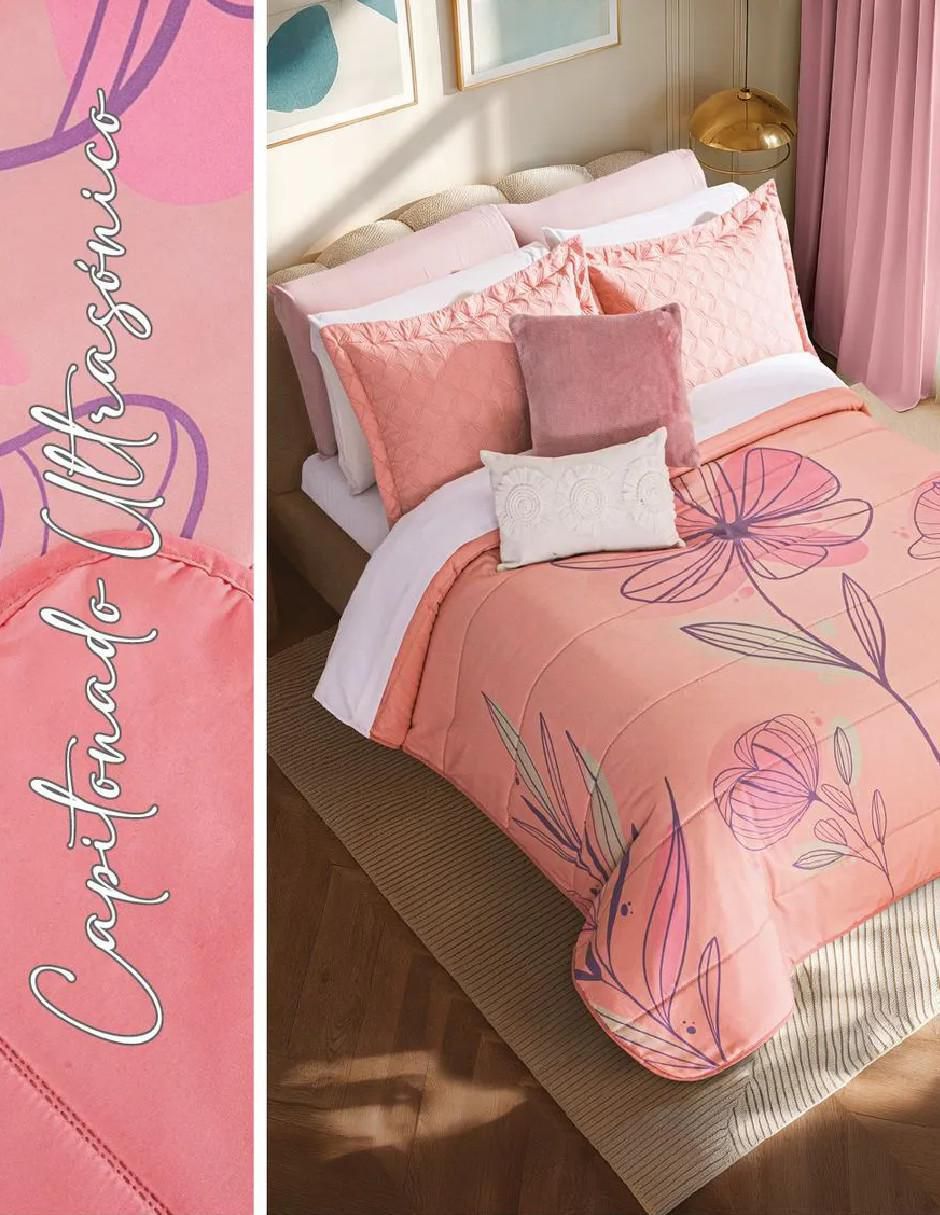 Colcha pink sunflower