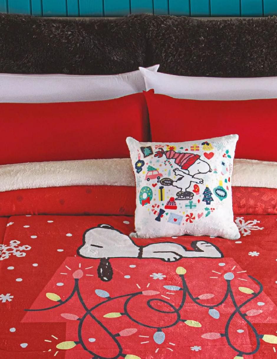 Cobertor navideño borrega snoopy christmas 2
