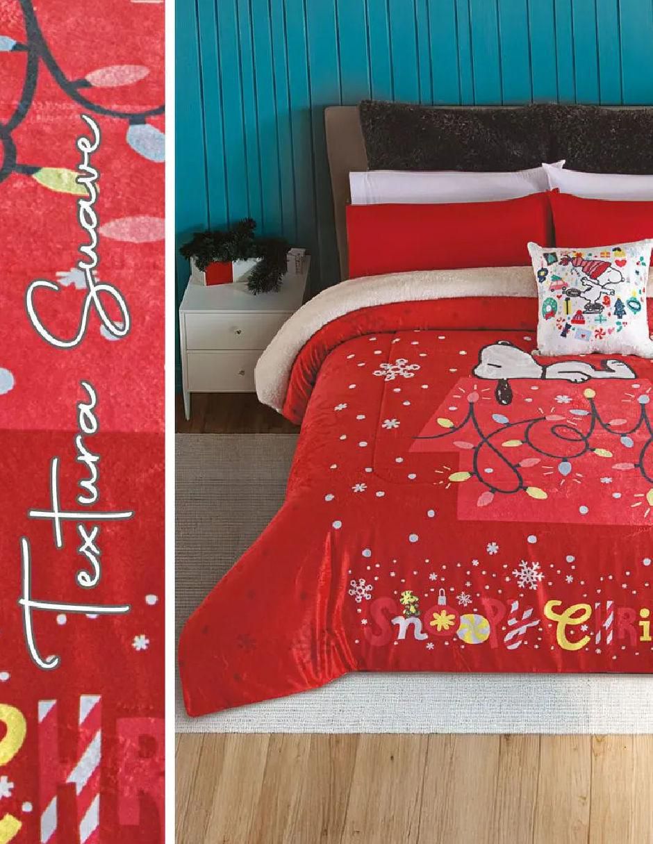 Cobertor navideño borrega snoopy christmas 3