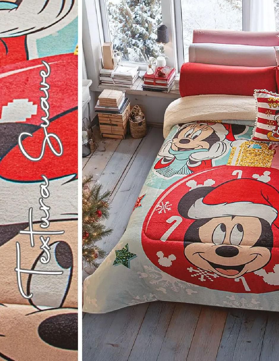 Cobertor navideño mickey christmas 4
