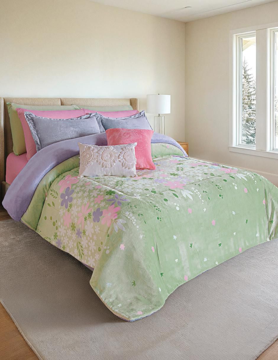 Cobertor flora luxpuff lluvia floral