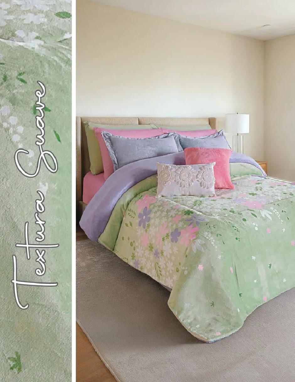 Cobertor flora luxpuff lluvia floral