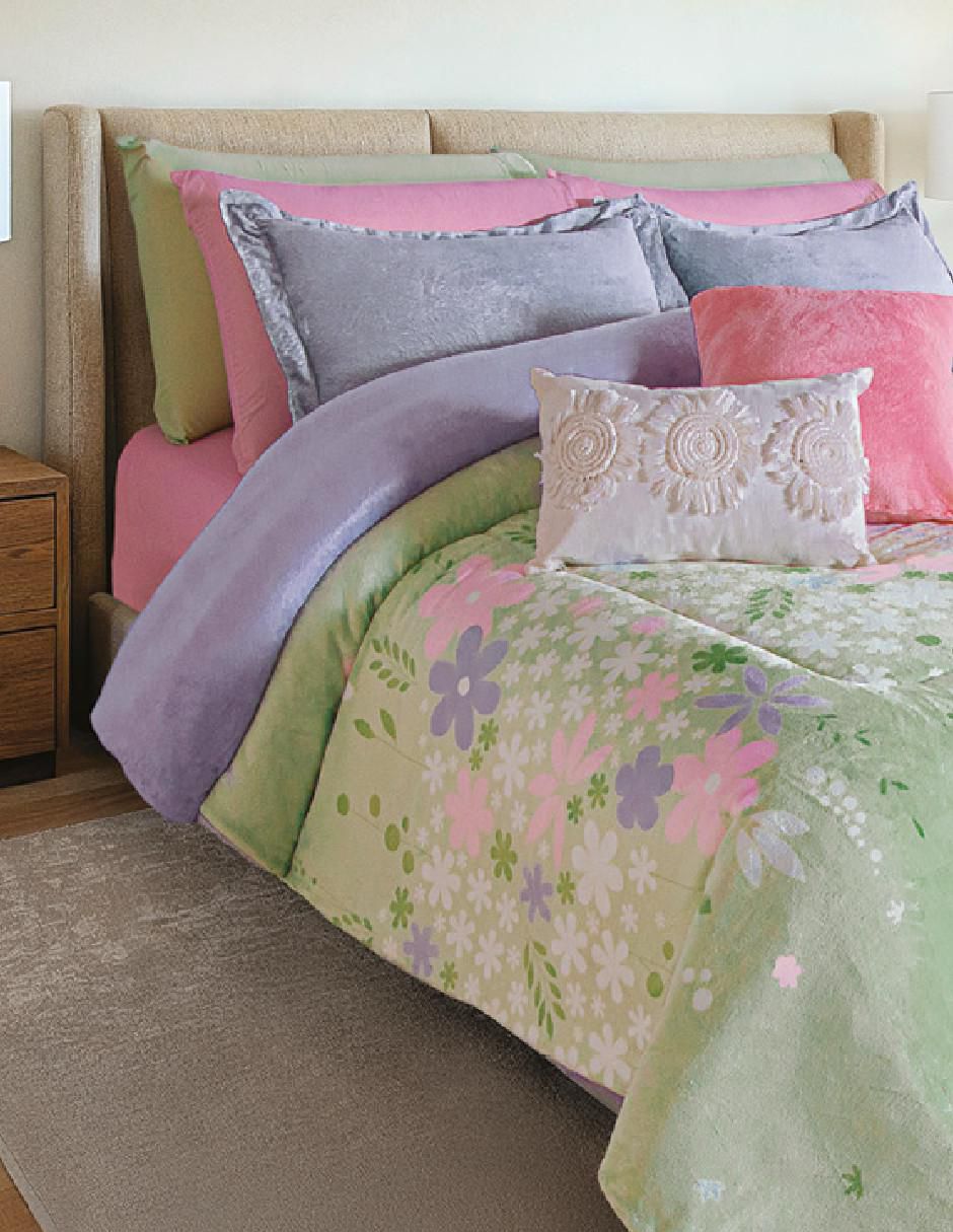 Cobertor flora luxpuff lluvia floral
