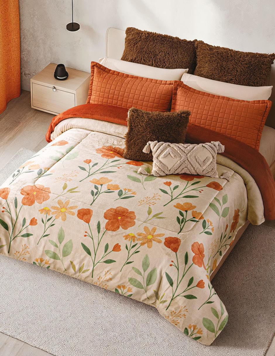Cobertor luxe cozy rústico estampado floral