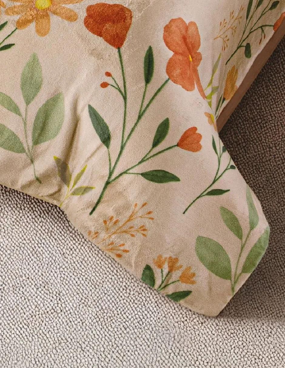 Cobertor luxe cozy rústico estampado floral