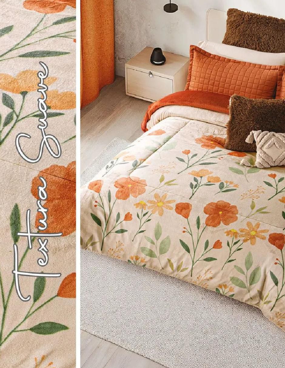 Cobertor luxe cozy rústico estampado floral