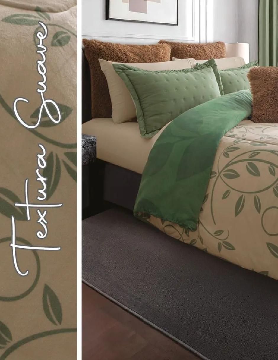 Cobertor leaves fest estampado floral