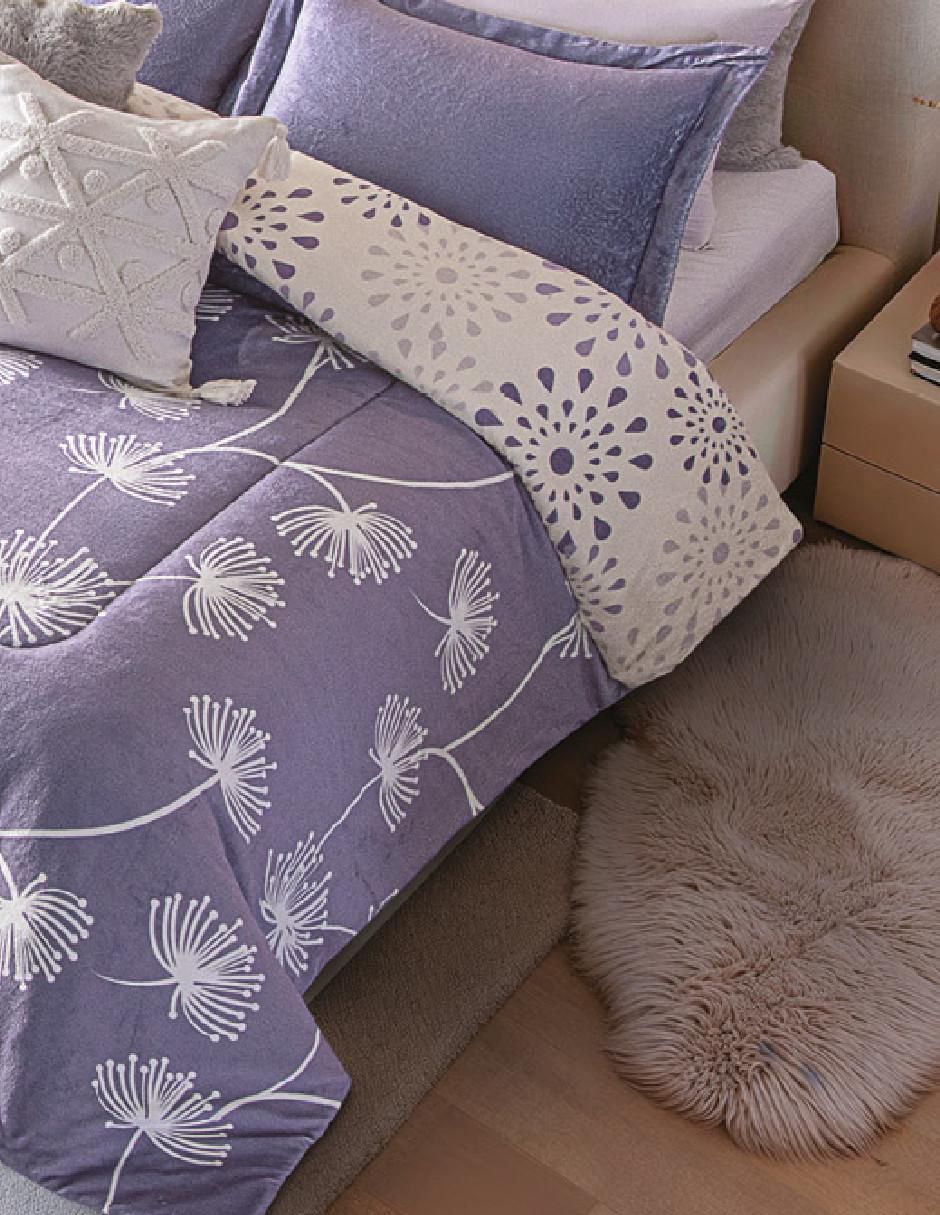 Cobertor lavander garden estampado floral