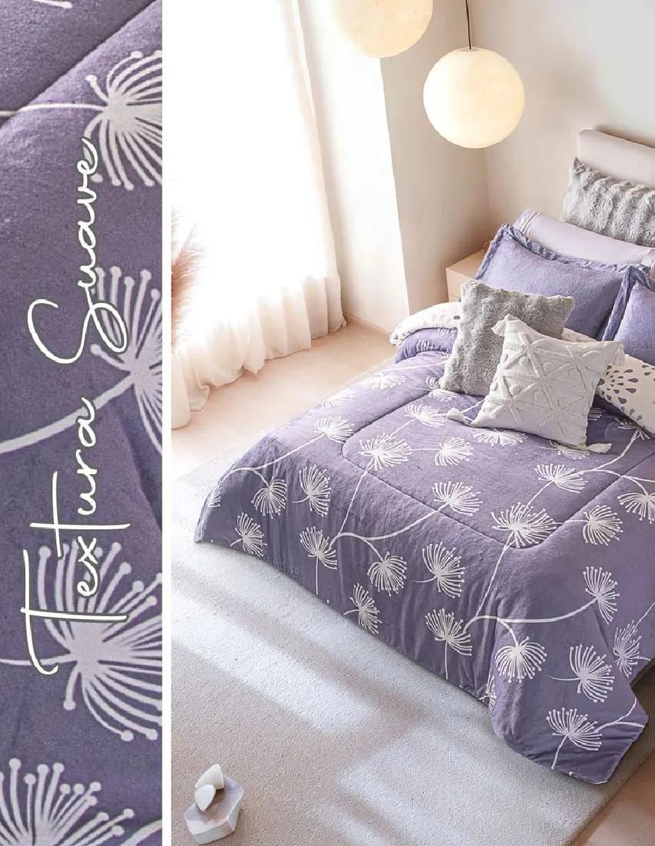 Cobertor lavander garden estampado floral