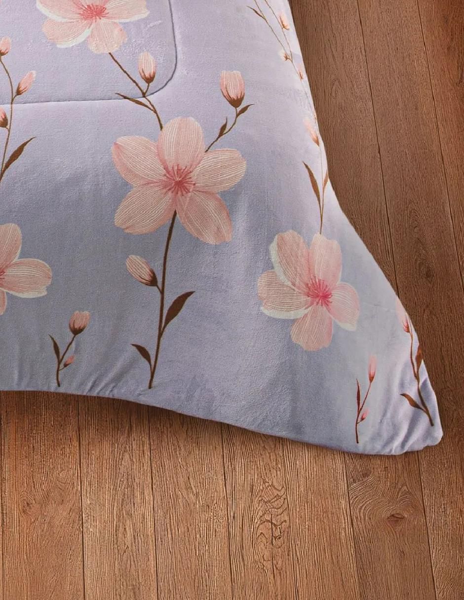Cobertor fluffy lilac coquette estampado floral