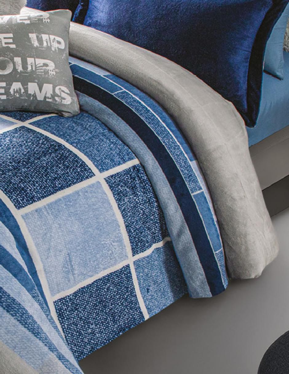 Cobertor winter blue plaid estampado a cuadros