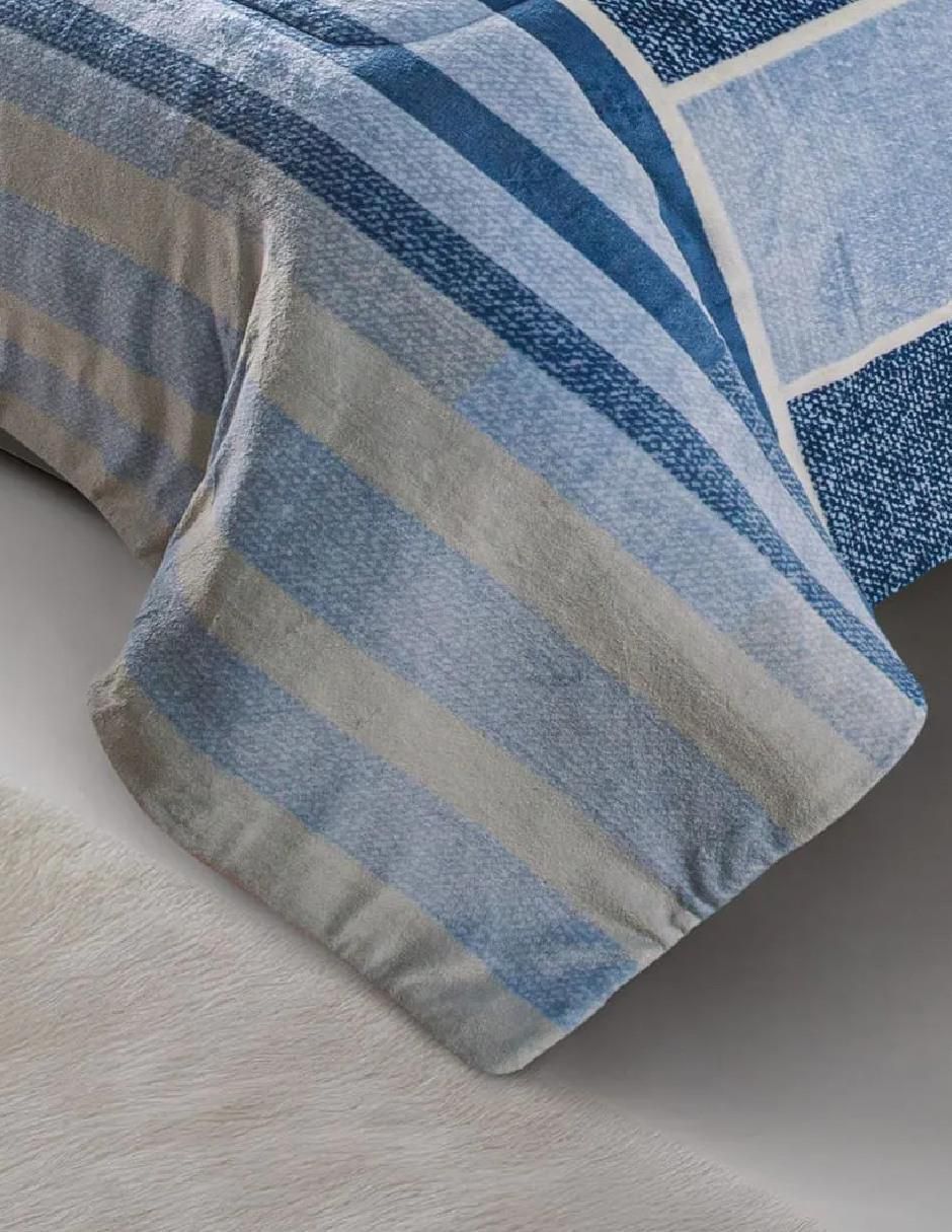 Cobertor winter blue plaid estampado a cuadros