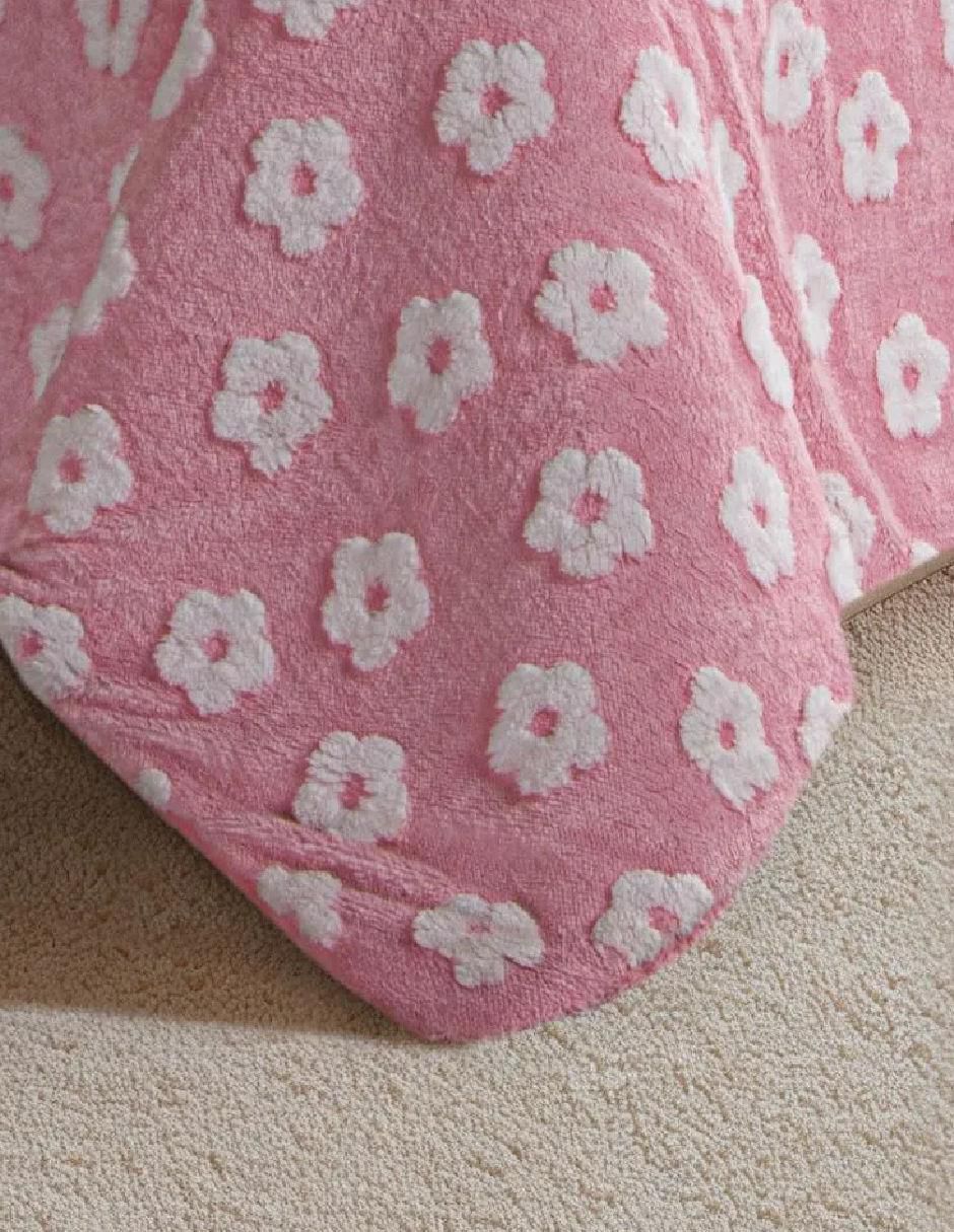 Cobertor fluffy texturized flowers