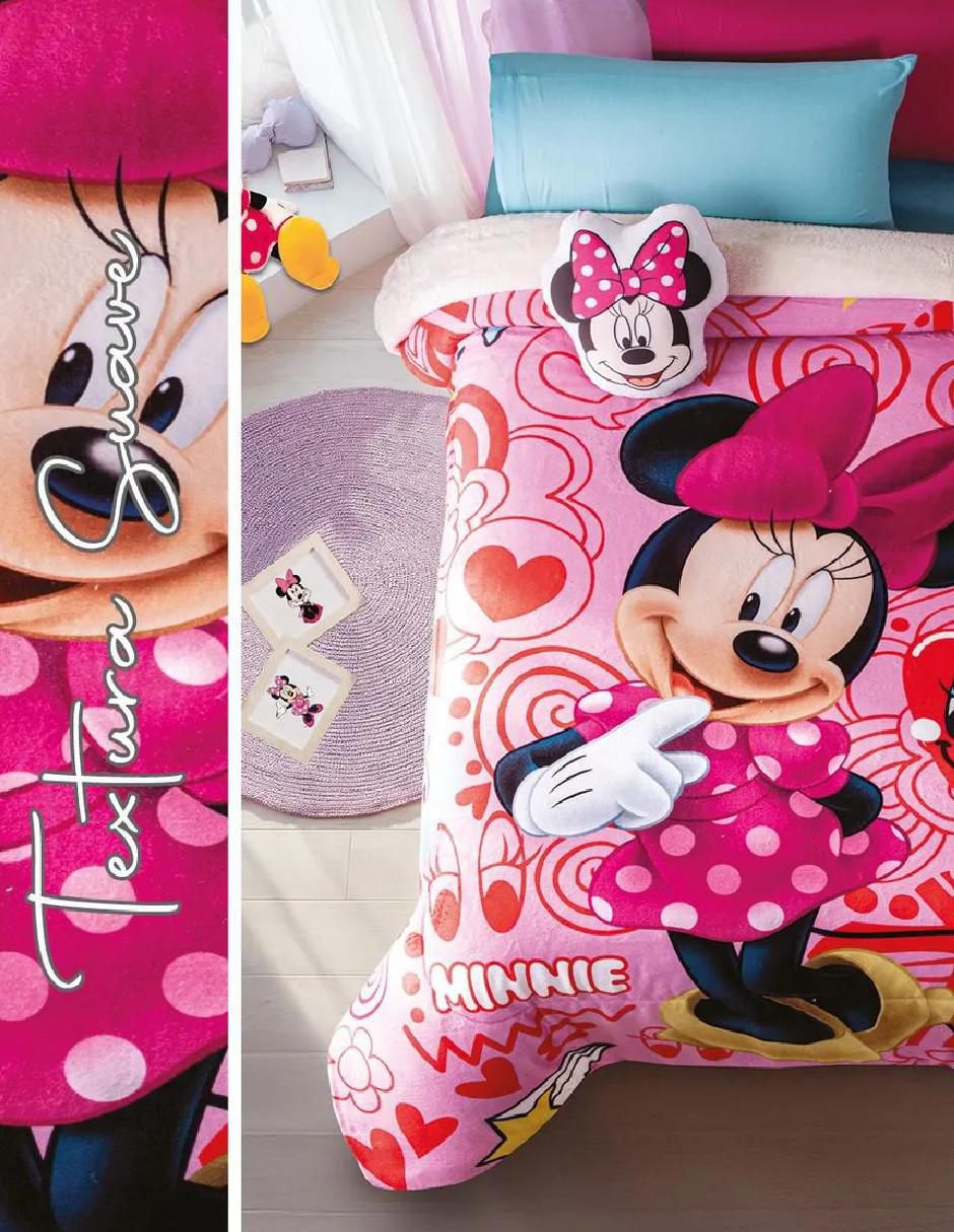 Cobertor Minnie Winter fluffy minnie