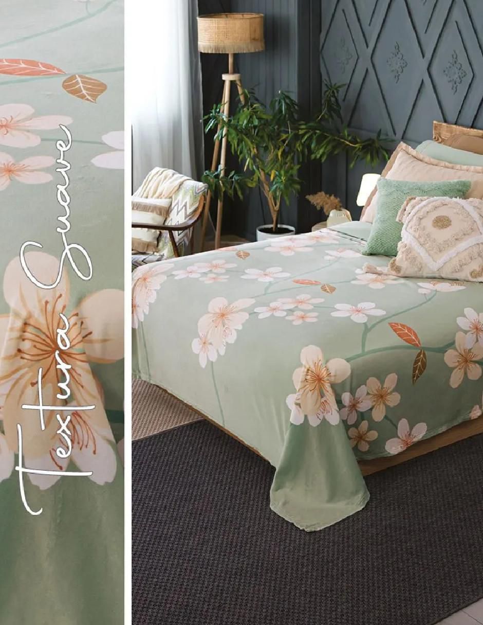 Cobertor estampado floral
