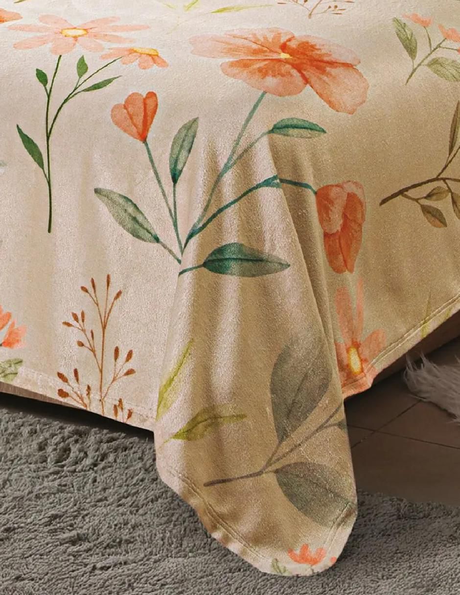 Cobertor estampado floral