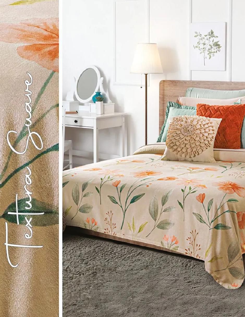Cobertor estampado floral