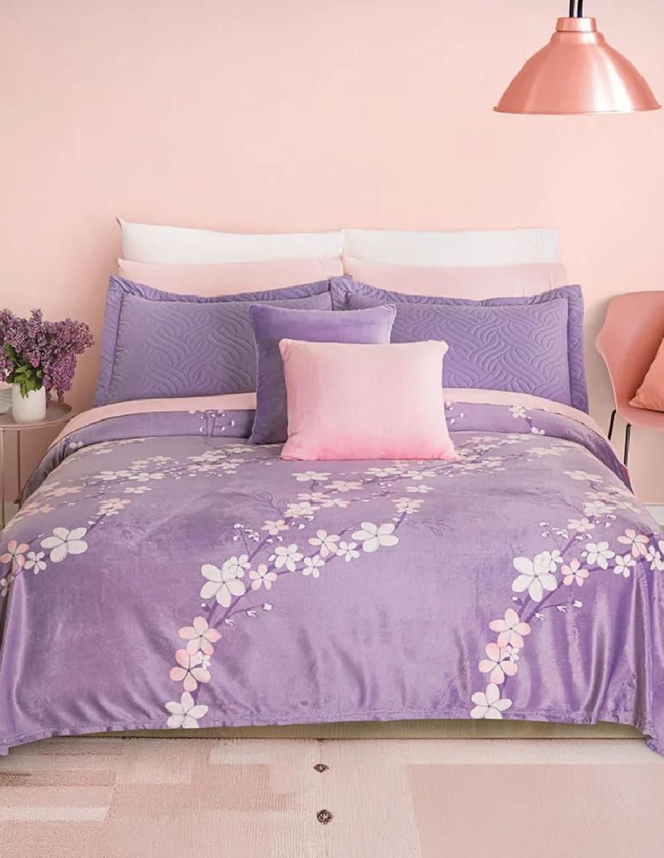 Cobertor estampado floral