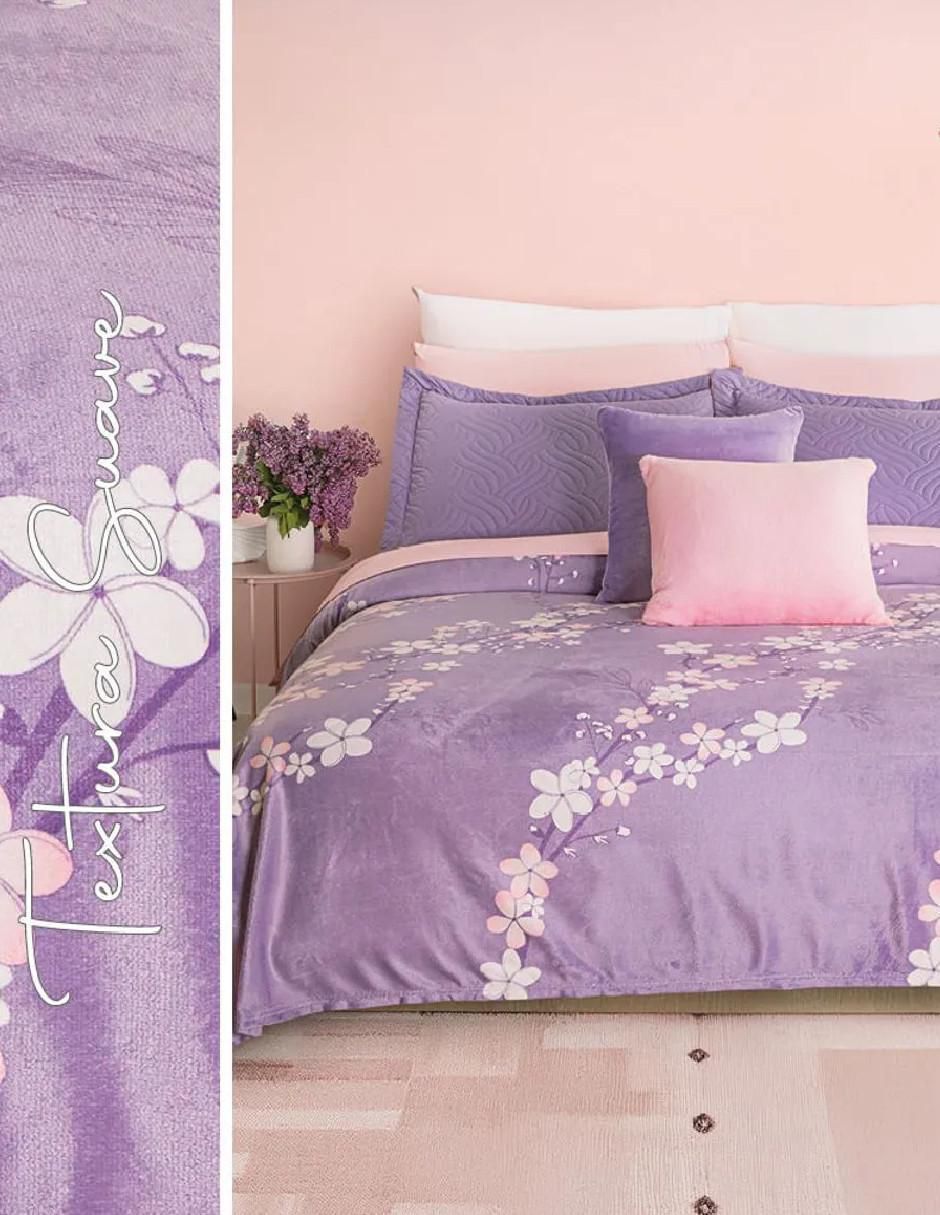 Cobertor estampado floral