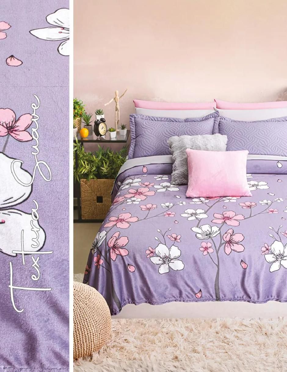 Cobertor estampado floral