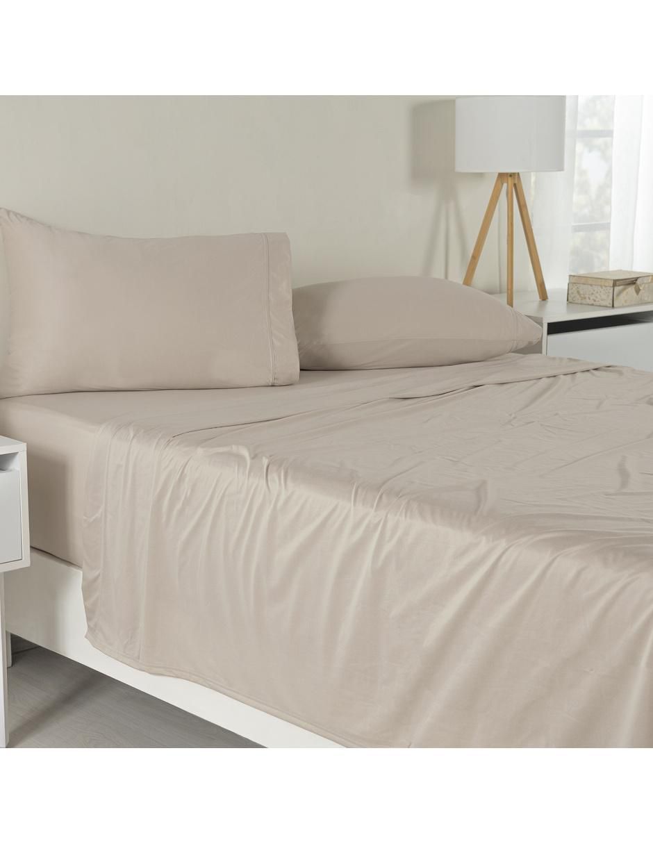 Juego de sábanas de poliéster Jersey Soft Almond