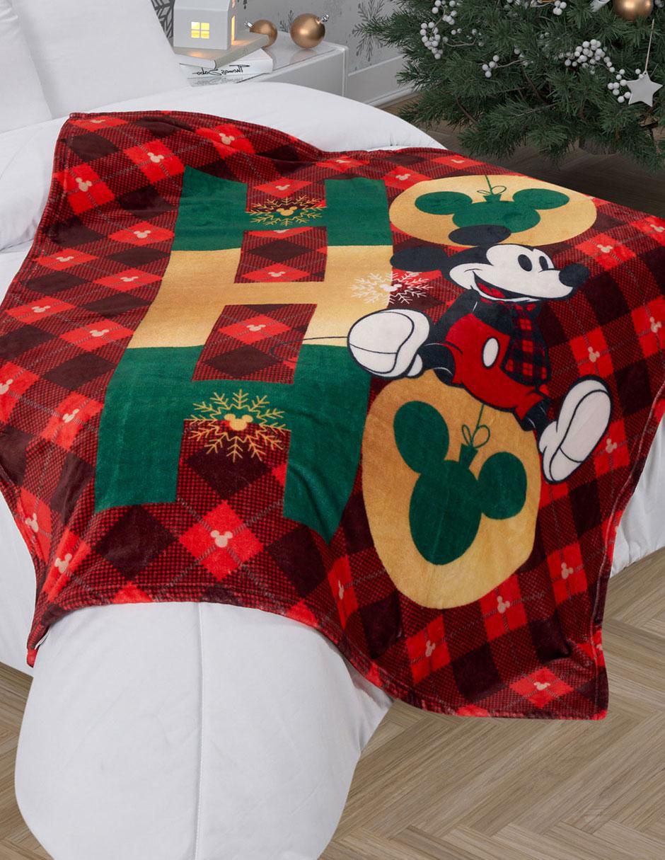 Cobertor Mickey Frazada Copo Navidad estampado infantil 2