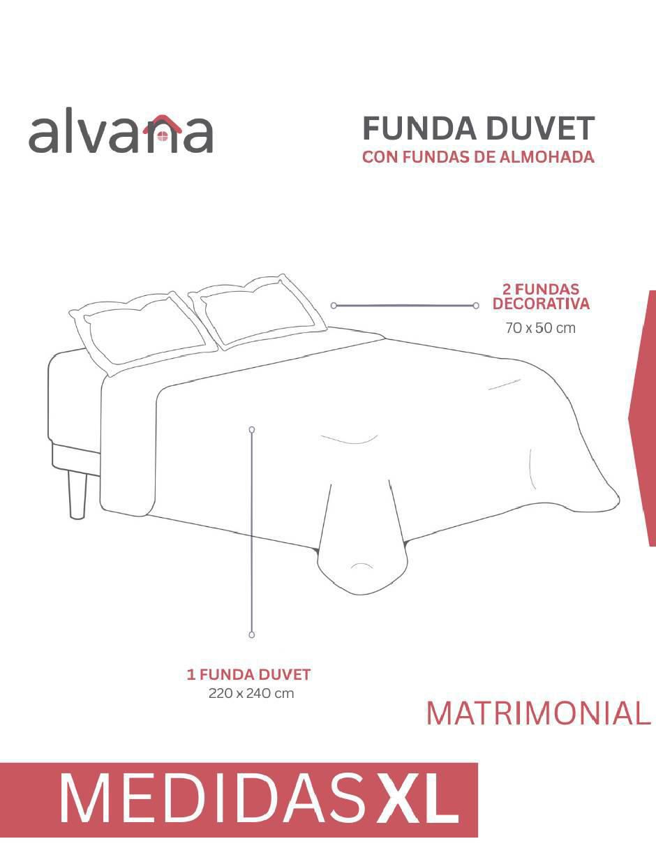 Set duvet no aplica alvana set duvet con fundas de almohada