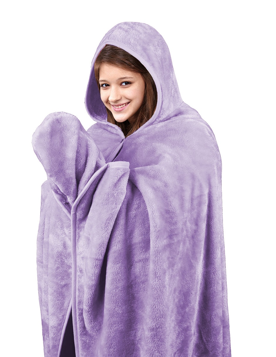Frazada con capucha de tejido plano unisex 3